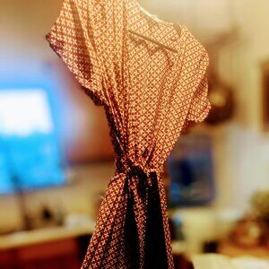 Brick Red Long Wrap Dress XS